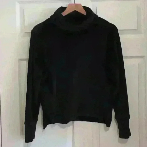 Athleta Tops - Athleta Brand Double Cozy Karma Funnel Neck Top Size XXS Black Long Sleeve